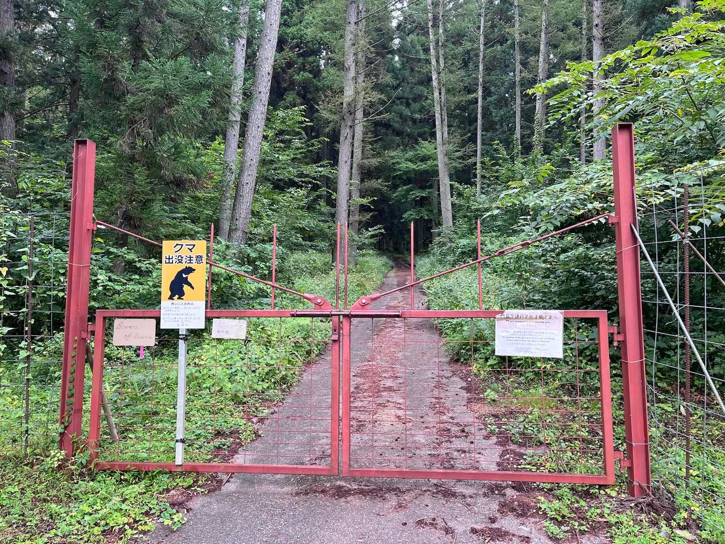 鉄扉を開けて登山口へ向かいます🐻⚠️