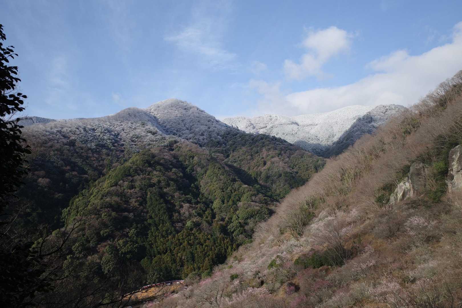 反対のお山も白い、箱根の方？