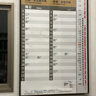 川添駅で雨宿り
乗り遅れたら、まあまあ大変な時刻表