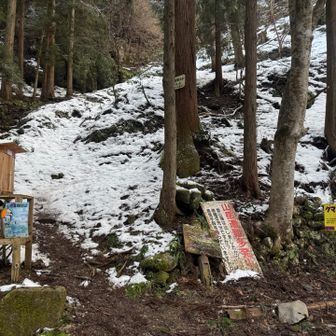 駐車場はいっぱいだったけど登山口近くに停めてからスタート