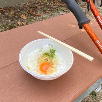 炊き出しの卵かけ御飯