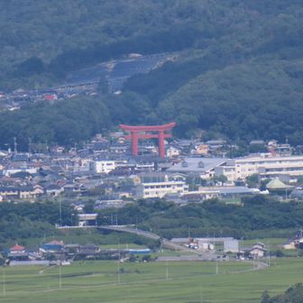 妙見展望台から見た最上稲荷の鳥居