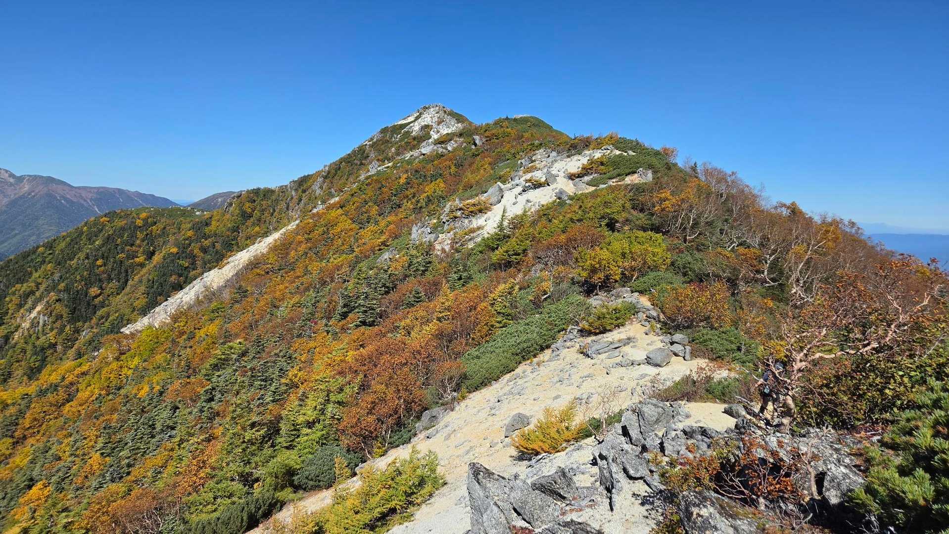 色づいた観音岳