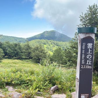 雲上の丘　篭の塔山が見えます