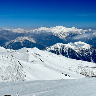 北アルプスを眺めながら下山⤵️