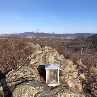 この祠が薬師山のご本尊ですかね、金色の薬師如来が入ってられるようです。
