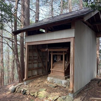 立派な神社が鎮座していたが、鳥居は倒れ、御霊抜きされている？「ものがたり奥武蔵」によると、ここは金比羅山とあったので、金比羅神社なのだろうか。