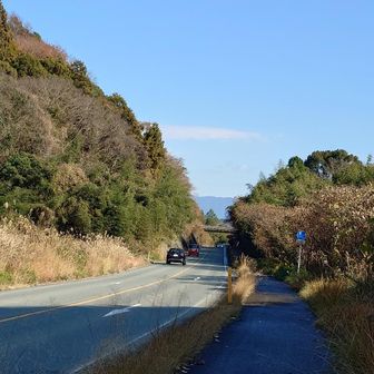 県道?てくてく城山登山口迄、100mくらいかな?