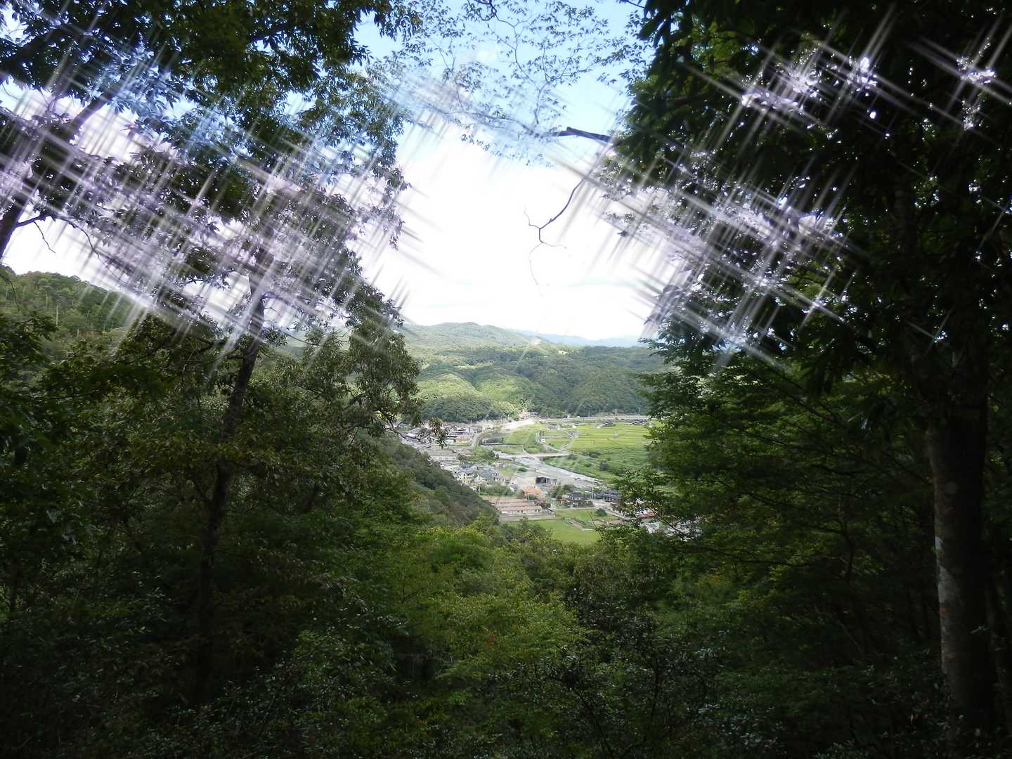 上月の町並みが一望