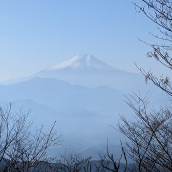 黄砂で霞んでいますが、富士山はしっかり見えますね