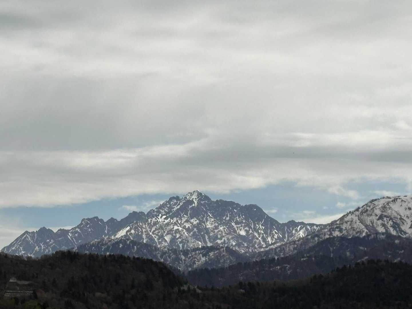 稜線での剱岳