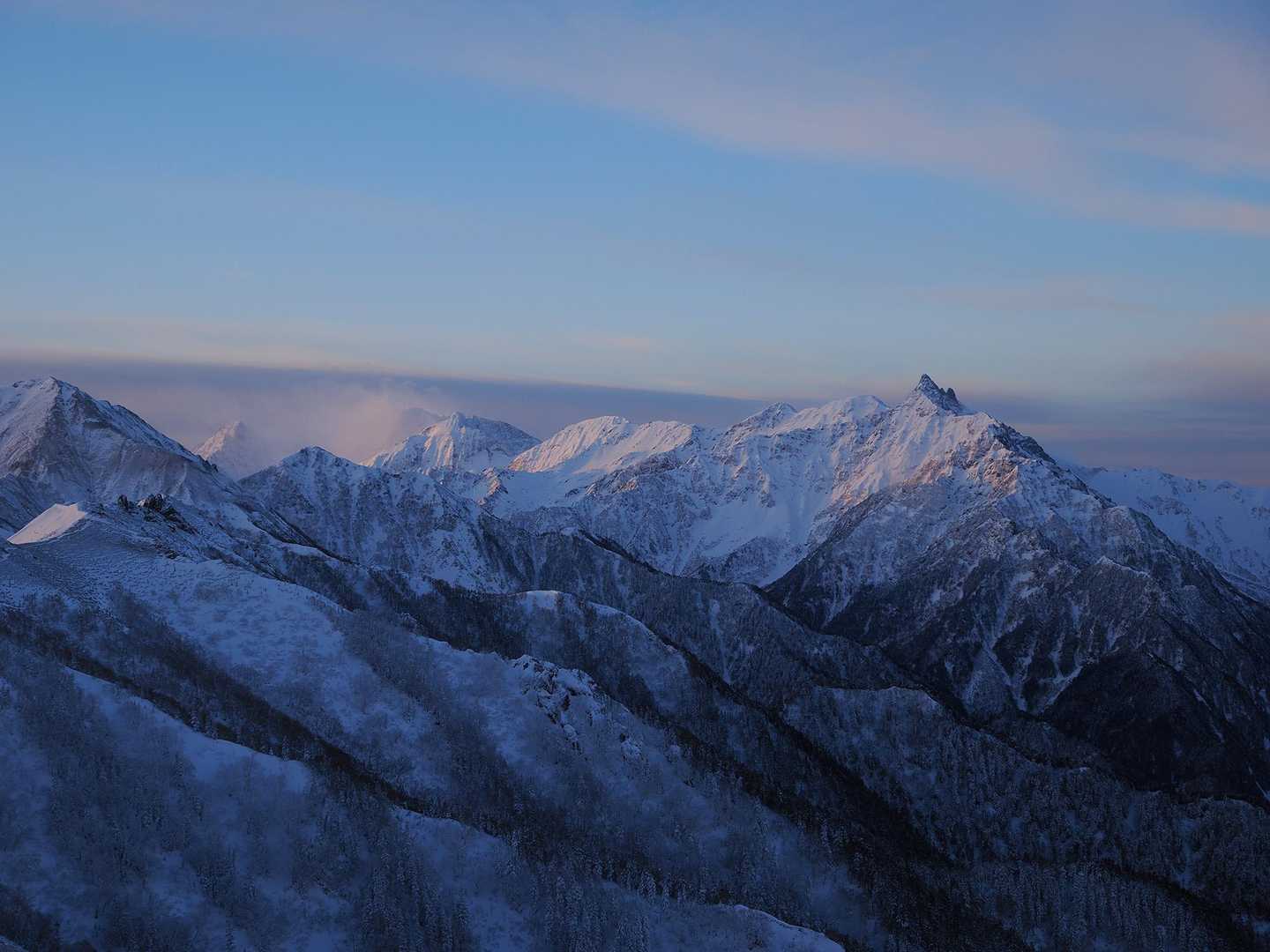 穂高連峰〜槍ヶ岳。