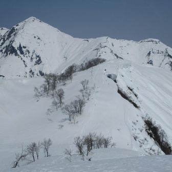 阿寺山から見るこれから登る五竜岳方面。