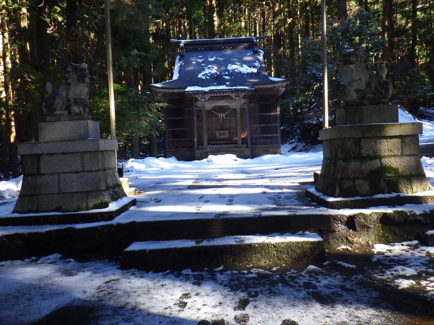 神社でお参りします