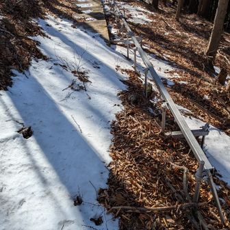 さて、下りよう…と思ったけど、このモノレールは道じゃないんですね。うっかりたどろうとしてしまいました