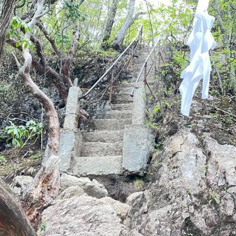 少し寄り道して妙法ヶ岳への最後の階段

雲取やってからこの階段はキツイ