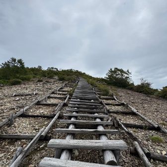 山頂までの階段…