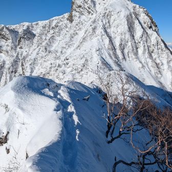 中岳は一部細尾根。