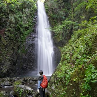 昨日の雨で水多かったのでは。迫力満点。長居すると水しぶきで濡れて冷える。