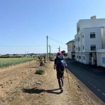 ネギ畑と中学校まで戻ってきました。
