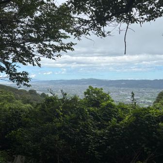 ロードが終わるところで和歌山市内方面が見えました。もっと和歌山の海とかが見えるのかな？と思ってたのですが、和歌山市内の方が見えたのは結局ここだけでした
