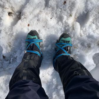 山頂付近は雪が多くて歩きやすい❄️
風は吹いてましたが、そんなに寒くなくて快適！