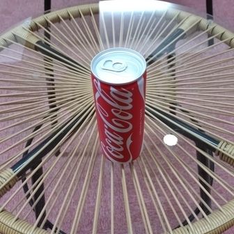 三ツ峠グリーンセンターで入浴後のコーラ。フロントのおじさんが「予報では晴れだったのにねえ」って一緒に残念がってくれました。