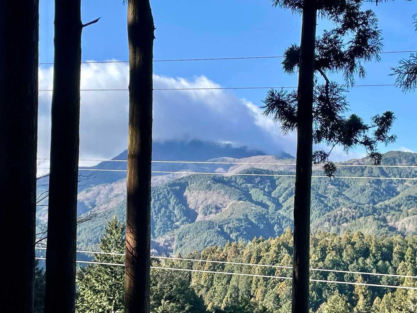 あのお山は　金時山☁️☁️☁️  朝のうちだけで帰りは　綺麗に見えていた