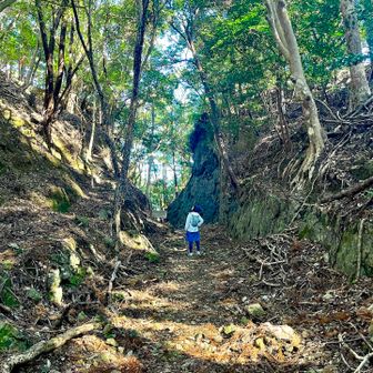大きな割り切り…自分が戦国武将なら、この道を通る敵兵を上から攻撃します。