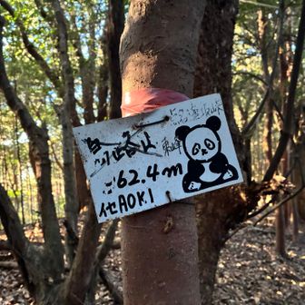 逢坂山頂上
AOKI氏の山名プレート