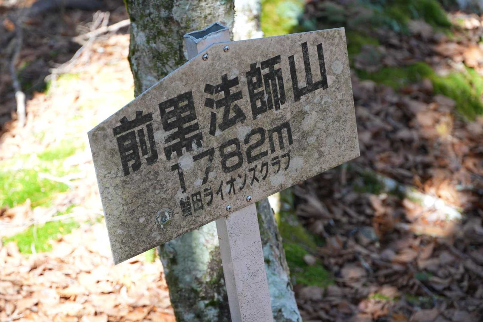 三森-麻布山-戸中山-前黒法師山 往復コースの写真