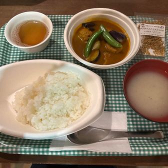 晩ごはんはさらさらスパイスカレー
スパイスふりかけ付き

ソロ同士で楽しく頂きました♪