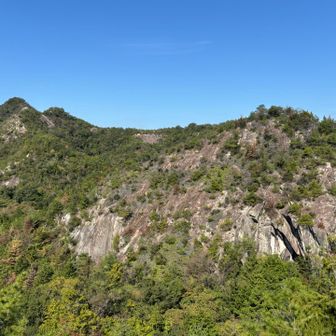 左から2番目が目指す笠松山