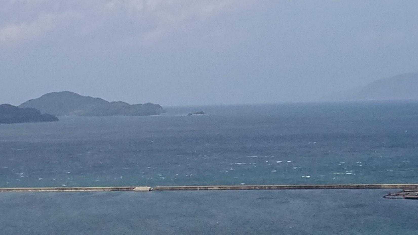 水島も見えました