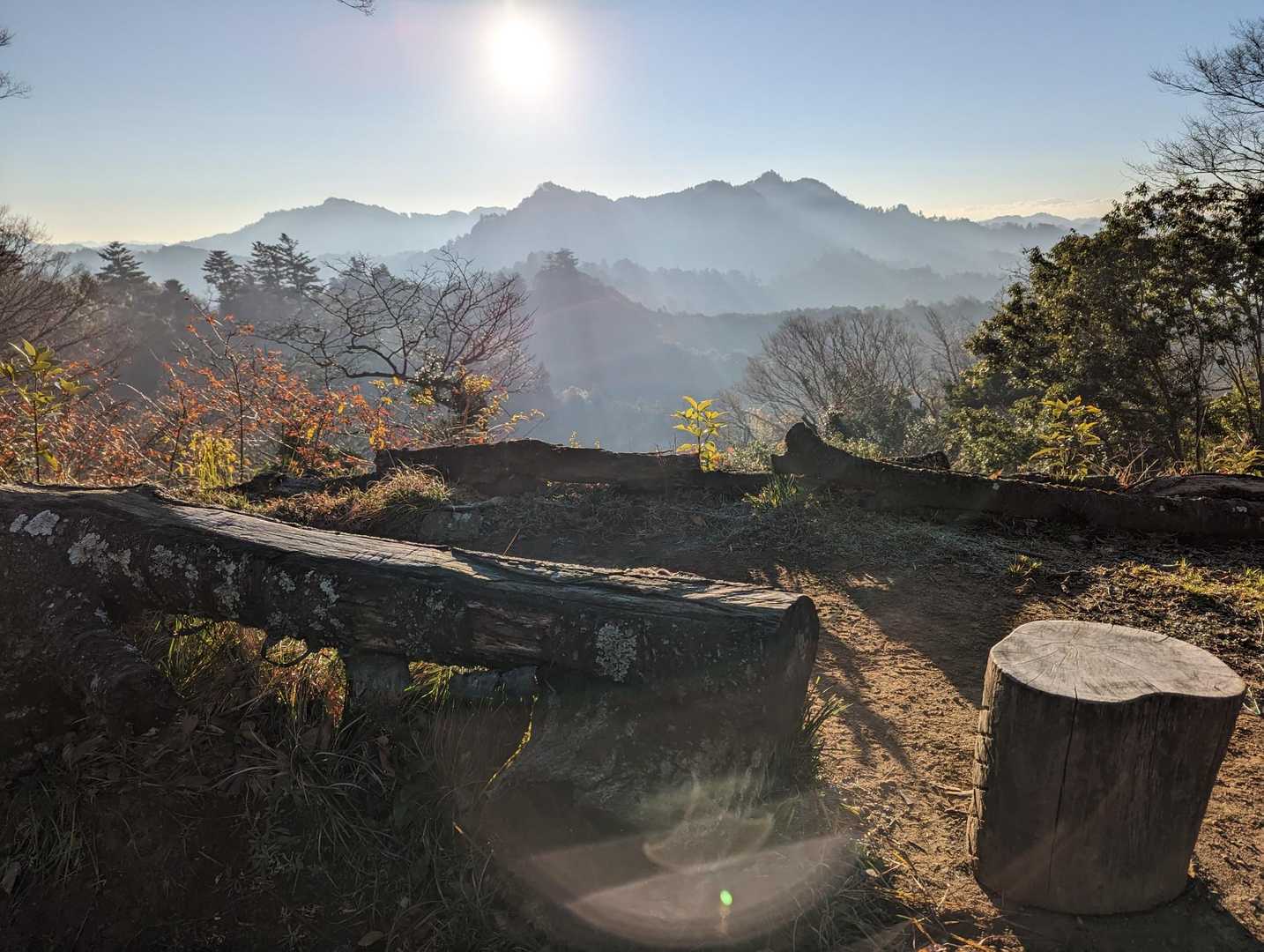 分岐点にはベンチ