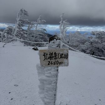 北峰も爆風🌀
2480m