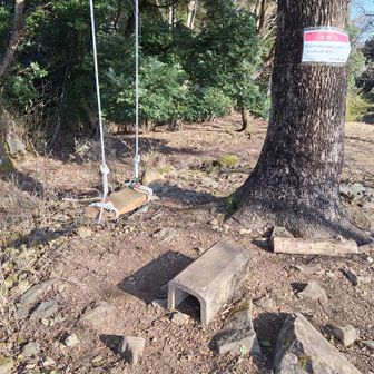 山頂にあるブランコ。
朝はスルーしたが、今回は乗って行こう😁