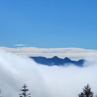 南アルプスの展望を期待して長居するも、若干お日様パワーが足りず？
僅かなタイミングで頭を覗かせた程度でした