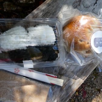 BAL土佐山のおにぎり
（￥380　中身は昆布と梅干　程良い炊き加減で美味しい　もう１品プラスがあればなおgood）
イチジクのベーグル￥300