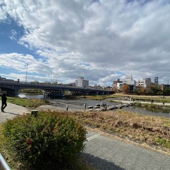 鴨川！本日はここから始めます。スタート🙋‍♀️