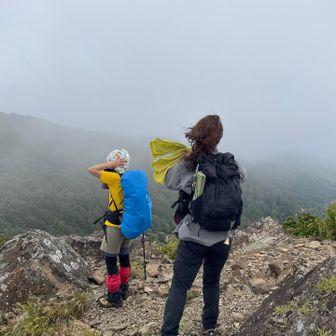 下山開始直後に強風が🌪️