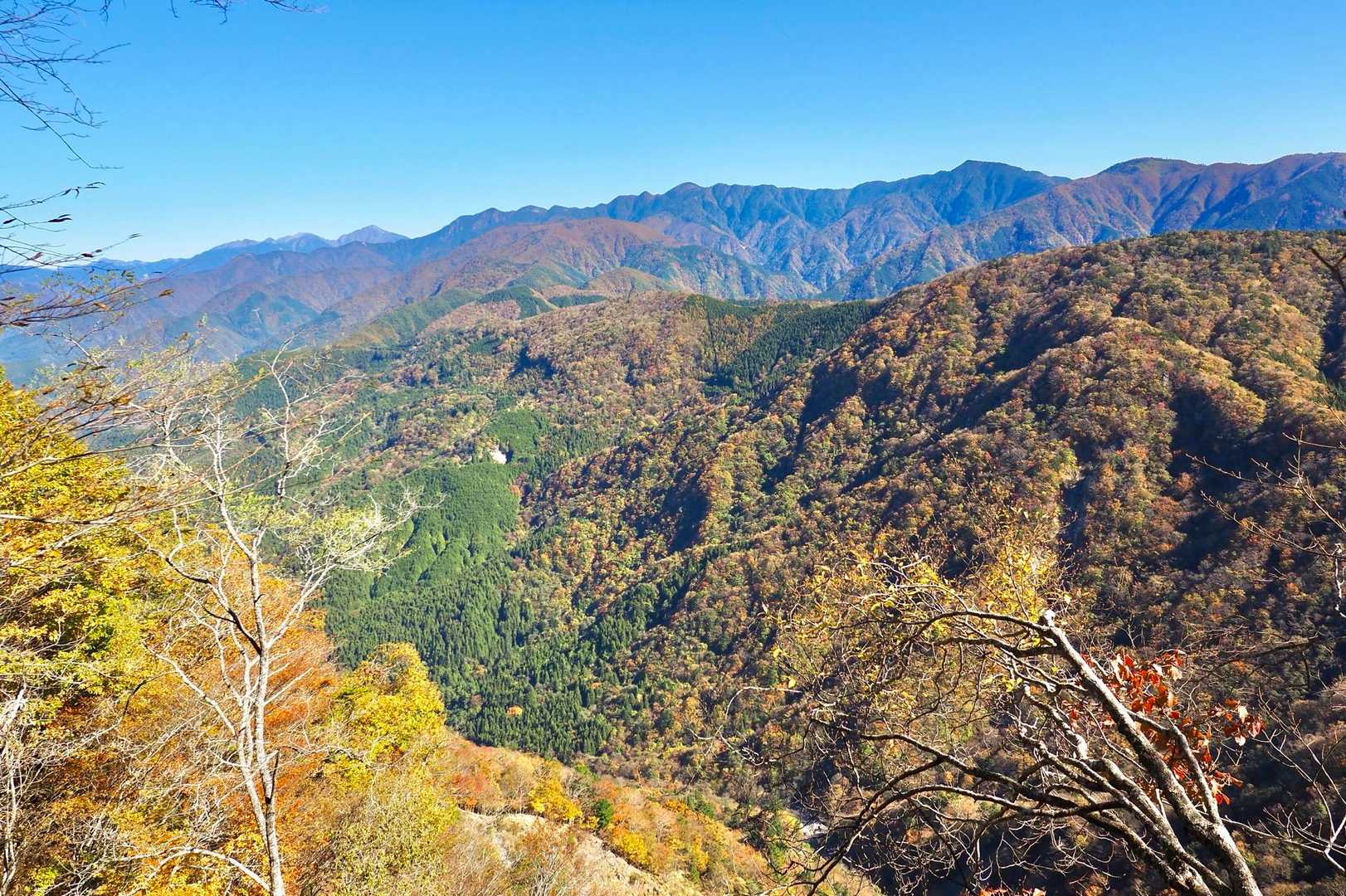 赤石山脈深南部の山々を望む