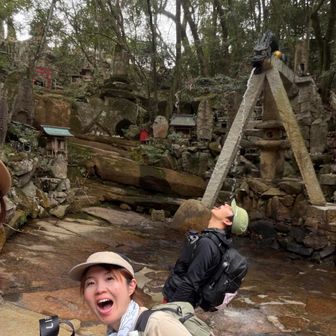 呑気に龍の滝で遊んでましたꉂꉂ😁