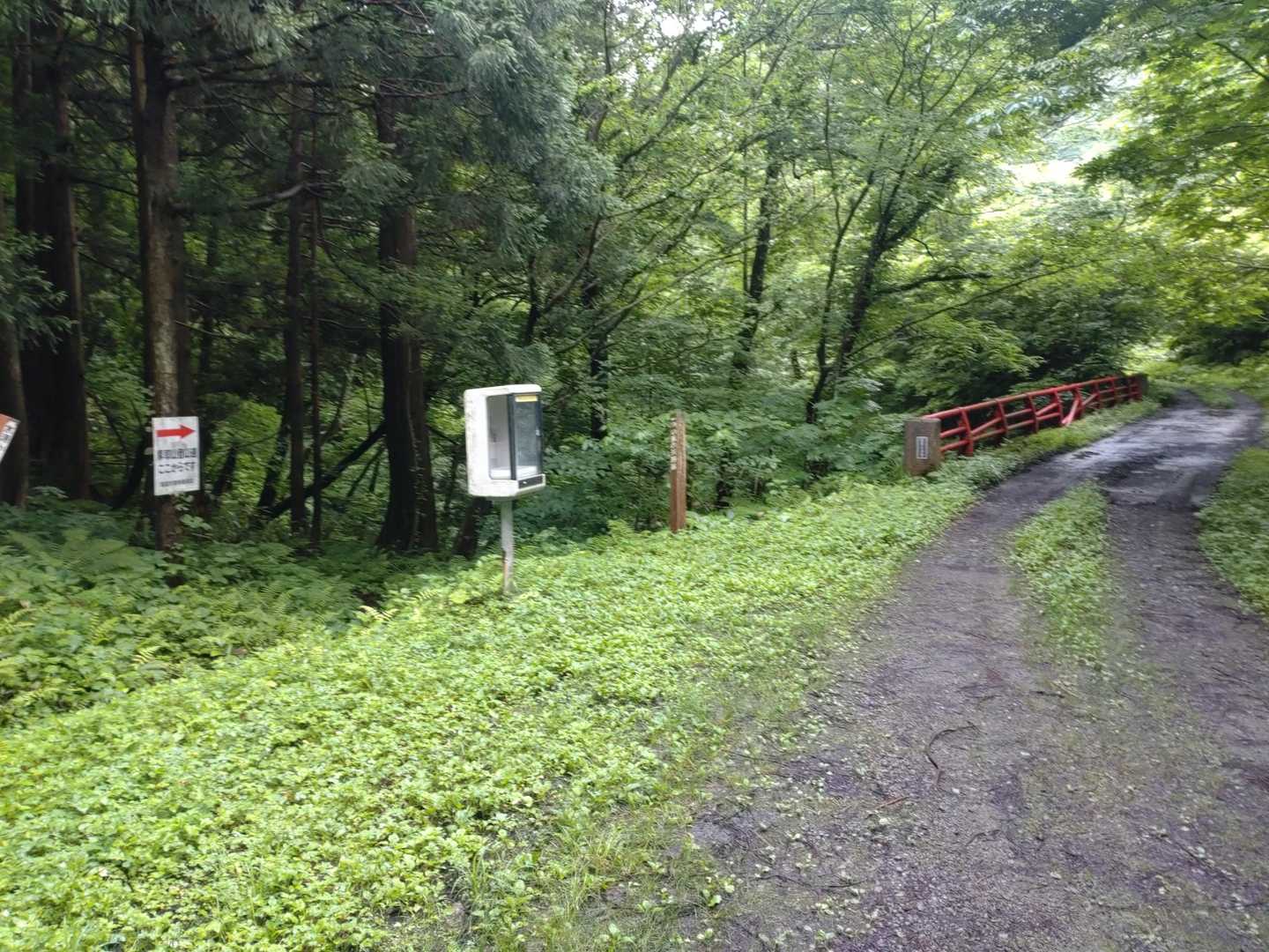 車の入ってきた所の横から登山道