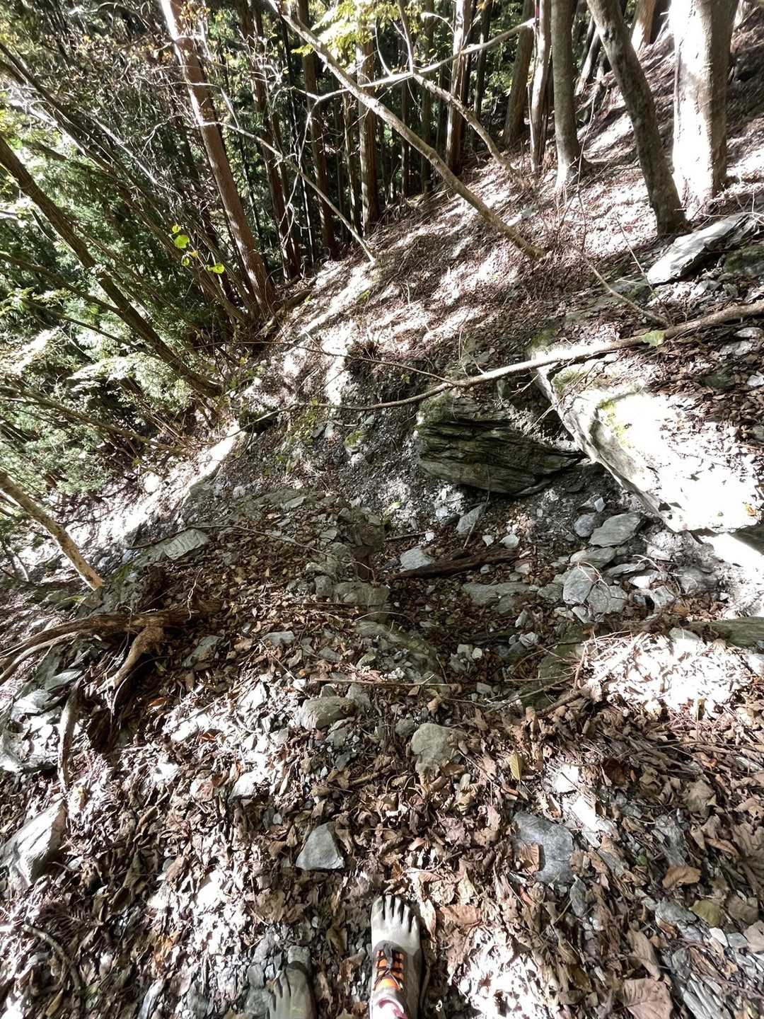 左斜面は滑落するかも？