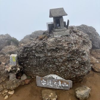 乳首の山頂標識。
持ち上げて写真撮影した。