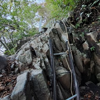 ここは危険個所です！慎重に登ります！