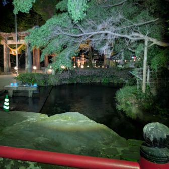 夜の白川水源
清らかな水、飲みたかったけど、入れない。
せめてもと、多分これも水源の水かと勝手に思い込むトイレの手洗いで、塩だらけでベタベタの顔と腕を洗い、少しスッキリ。

しかし、この先徐々に毎度の胃腸障害で大失速。
抜かれるばかり😵

お腹、我慢出来なくなるたび、リバースで耐える😵