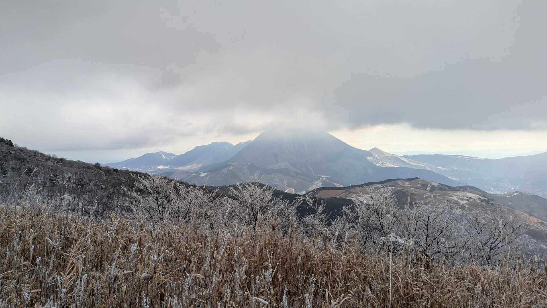 由布岳降ってますねー🌨️