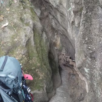 リュック背負ったままだと通れないので置いて行ったら出口だったので戻って手に持って行った。